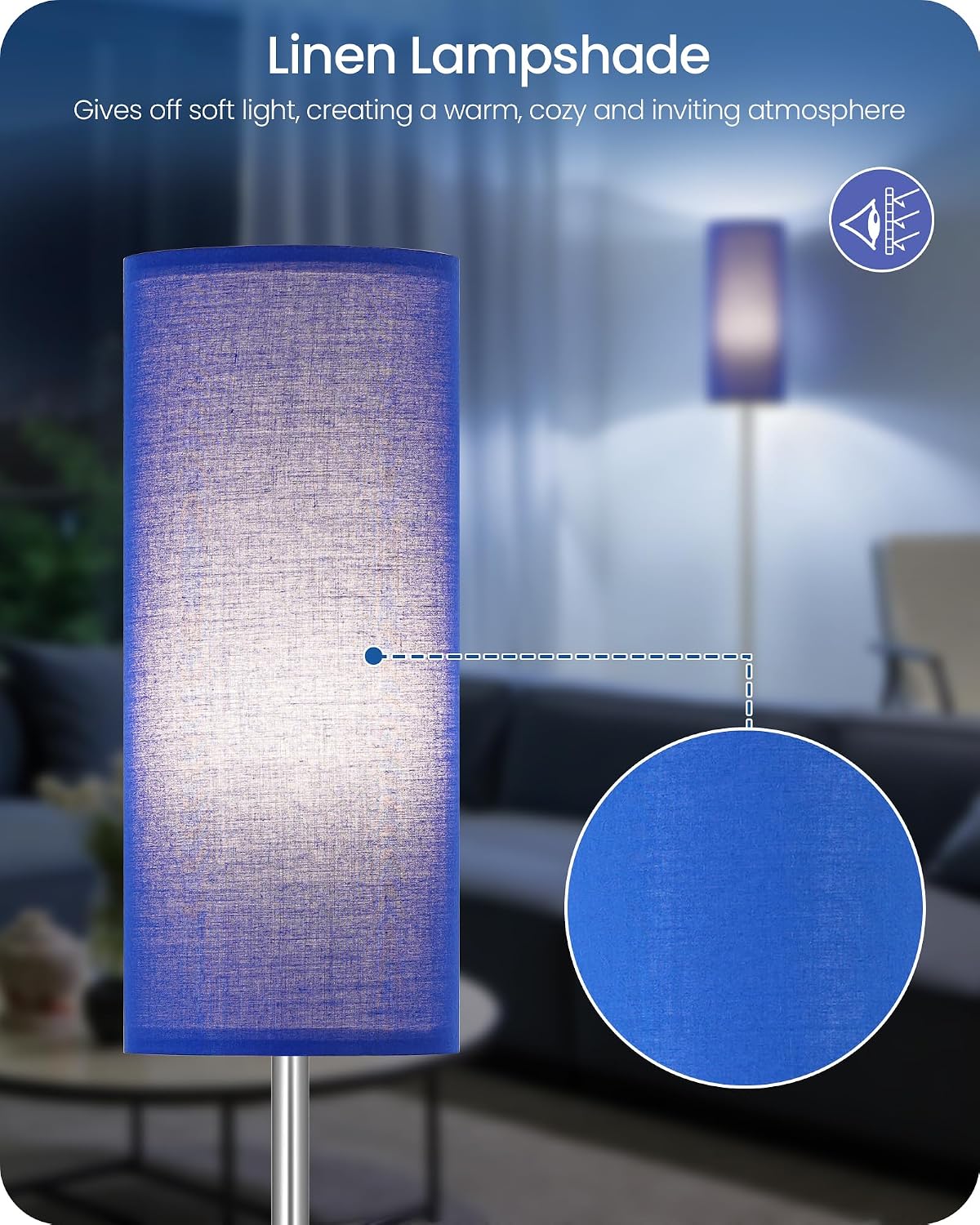 Dimmable Floor Lamps for Living Room with Remote and Foot Switch, 64.4” Modern Standing Tall Lamp, Corner Lamp for Bedroom, Office, Bulb…