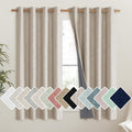 NICETOWN Oatmeal Linen Complete Blackout Curtains 48 inches for Kids Room, 2 Panels, Thermal Insulated & Noise Reducing Window Draperies…