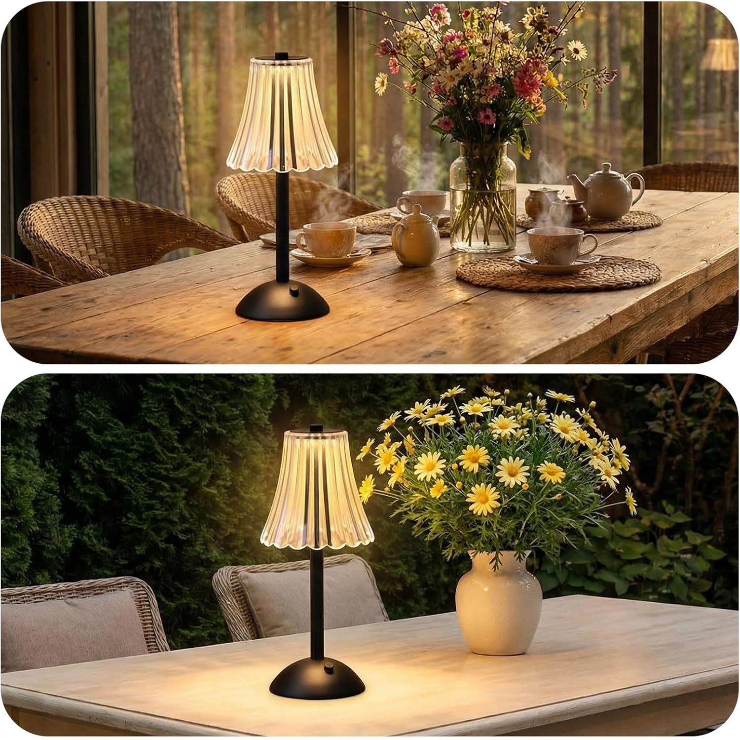 Liliful 6 Pcs Cordless Table Lamp Rechargeable Touch LED Small Gold Portable Battery Operated USB-c Desk Lamp 3 Color Dimmable for…