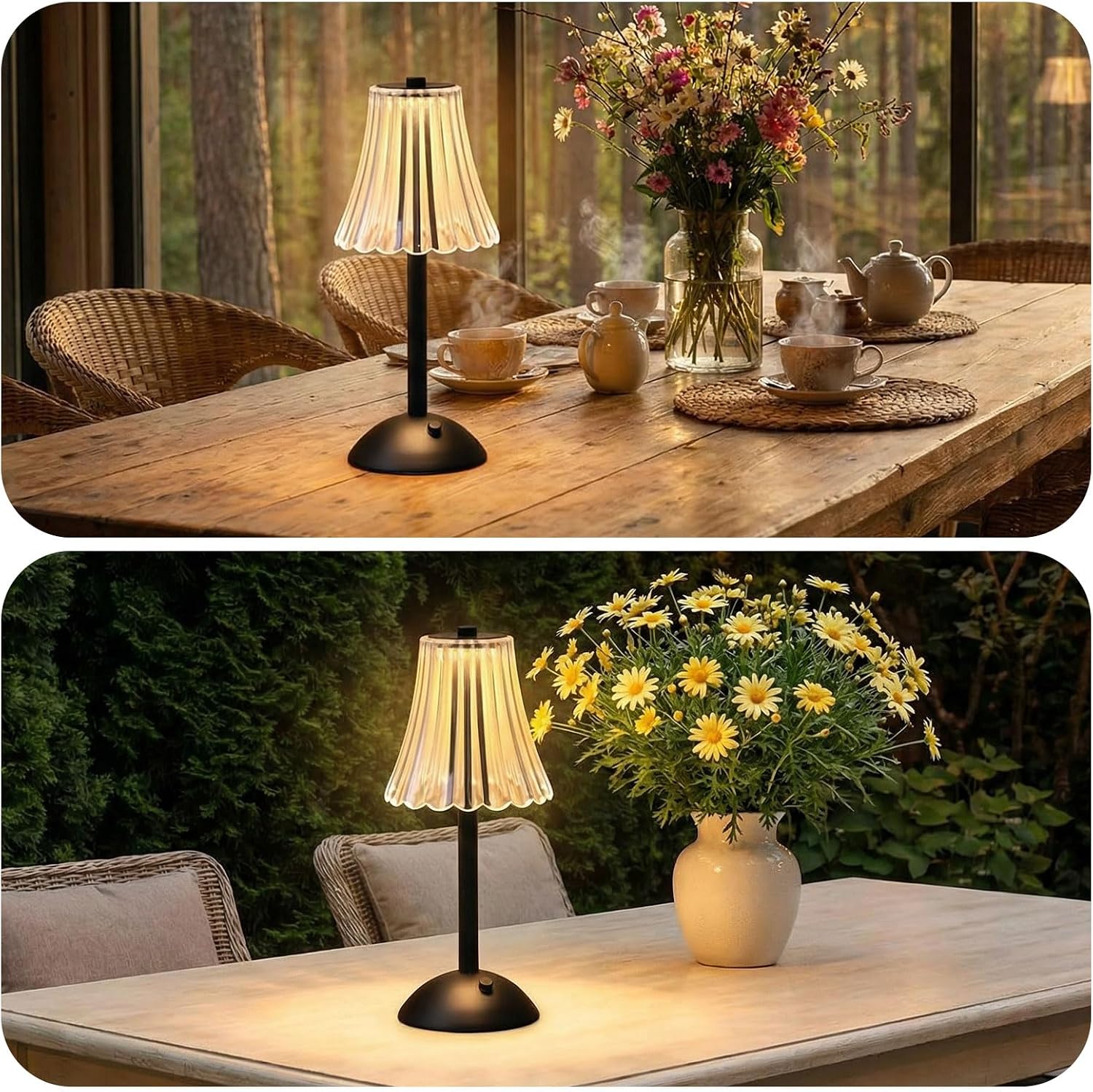 Liliful 1 Pcs Cordless Table Lamp Rechargeable Touch LED Small Gold Portable Battery Operated USB-c Desk Lamp 3 Color Dimmable for…