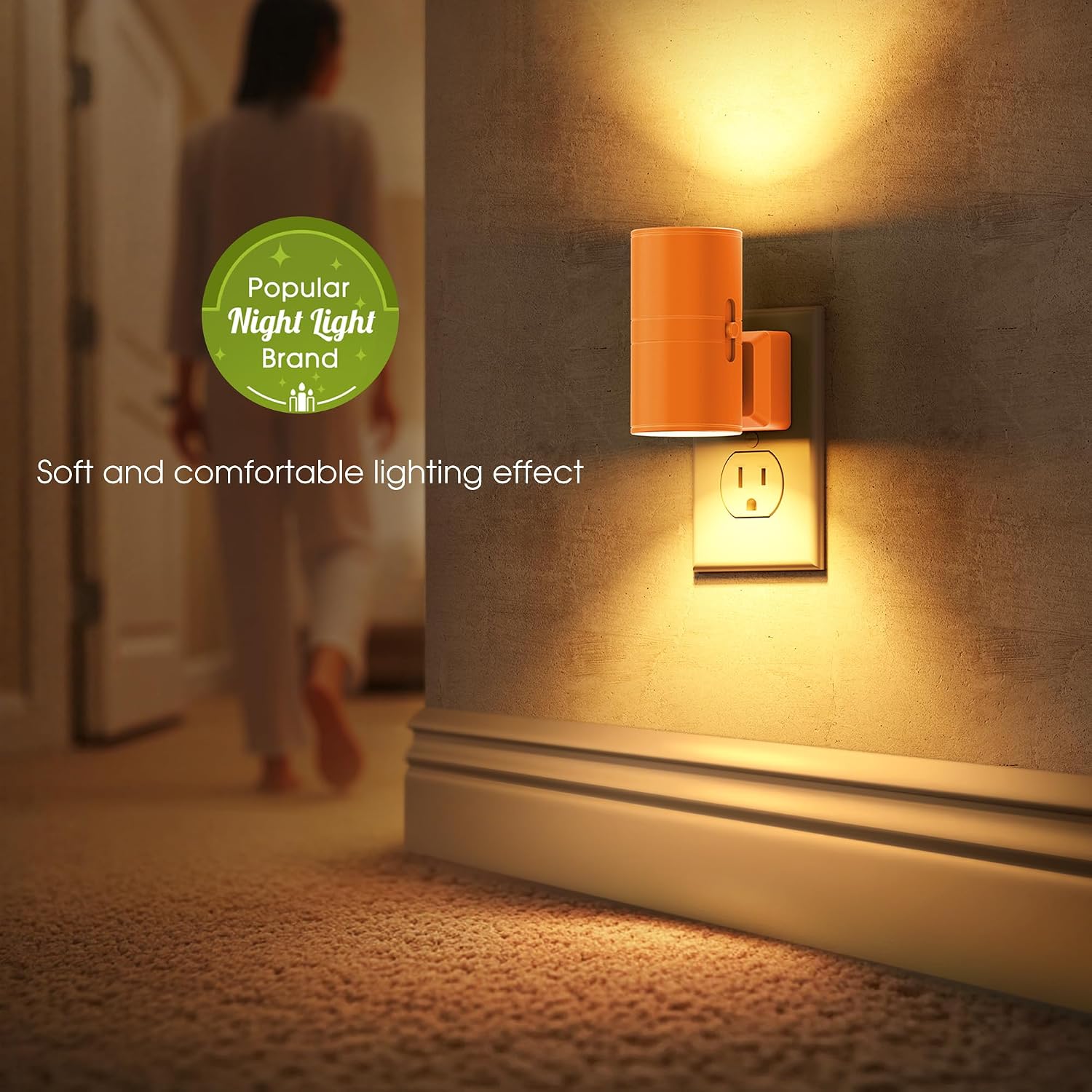 Briignite Night Lights Plug into Wall, Modern LED Night Light Plug in, Dusk to Dawn Sensor, Soft White 3000K, 0-100LM Adjustable…