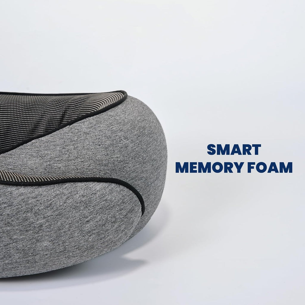 MAX Travel Pillow - High-tech Smart Memory Foam, Breathable Cover Fabric, 360° Ergonomic Support, Easy to Carry in Travel Bag, Ideal…