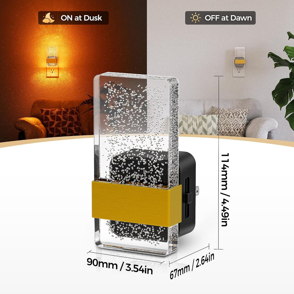 DORESshop LED Night Lights Plug into Wall, [2 Pack] 0-100LM Dimmable Nightlight, Bubble Decorative Night Light, Dusk to Dawn Sensor, Wall…