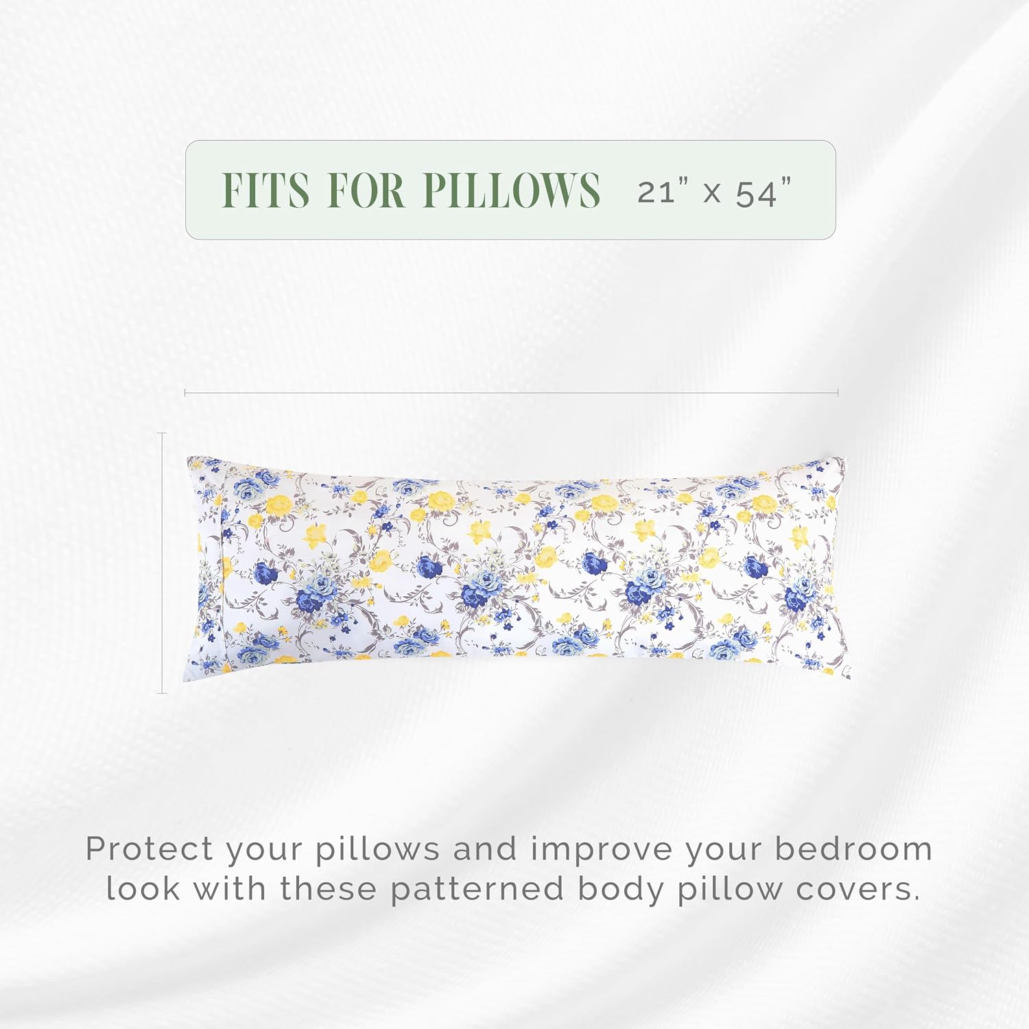 Elegantcomfort Elegant Comfort Ultra Soft 1-Piece Set Floral Print Pillowcases - 1500 Hotel Quality Microfiber, Soft and Smooth Hidden Zipp…