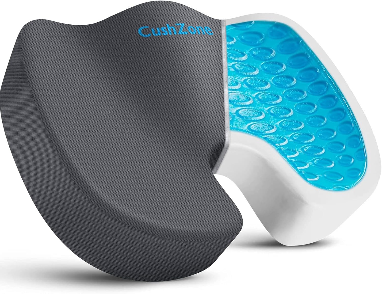CushZone Office Chair Seat Cushion, Cooling Gel Enhanced Memory Foam Cushion for Long Sitting - Back, Sciatica, Coccyx, Tailbone Pillow - f…