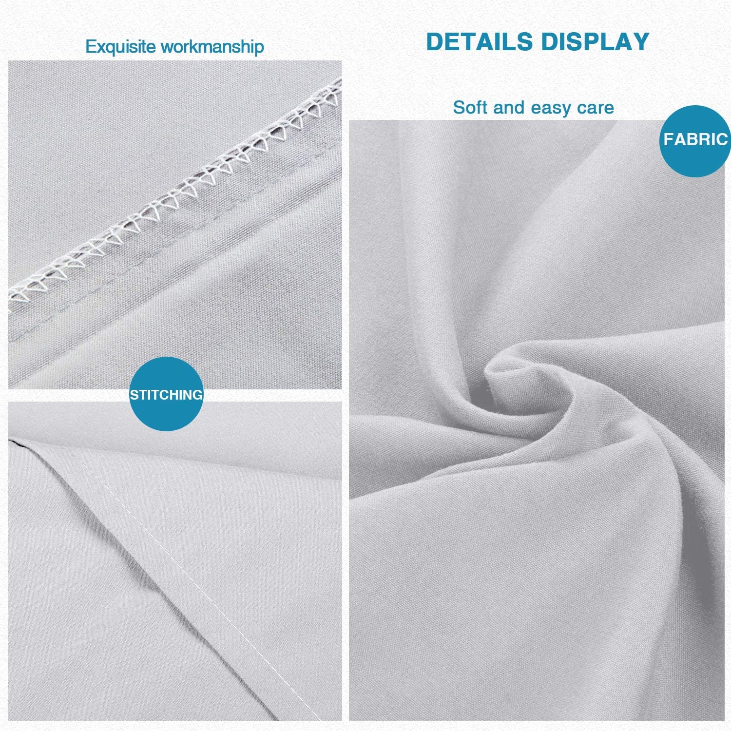 FLXXIE Pillow Cases Standard Size, Soft Microfiber Pillow Covers with Envelope Closure, Wrinkle, Stain Resistant Pillowcases, 2 Piece…