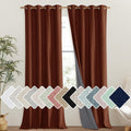 NICETOWN 100% Absolutely Blackout Linen Curtains with Thermal Insulated Liner, 52" Wide, 2 Panels, 120" Long Drapes, Grommet Retro Burnt…