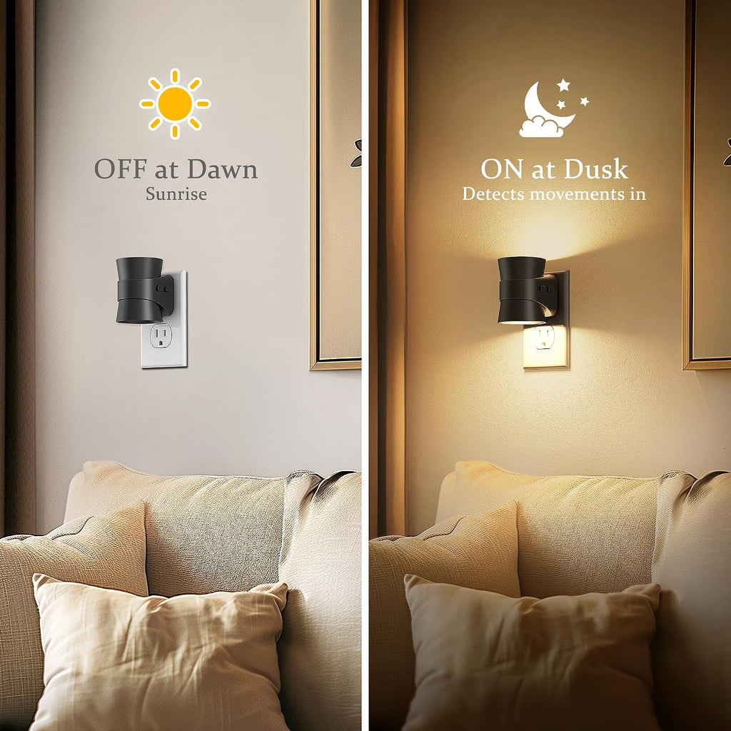 JandCase Night Light, Night Lights Plug Into Wall with 3 Color Temperatures, 2 Pack Dusk to Dawn Sensor Dimmable Nightlight, 3CCT…