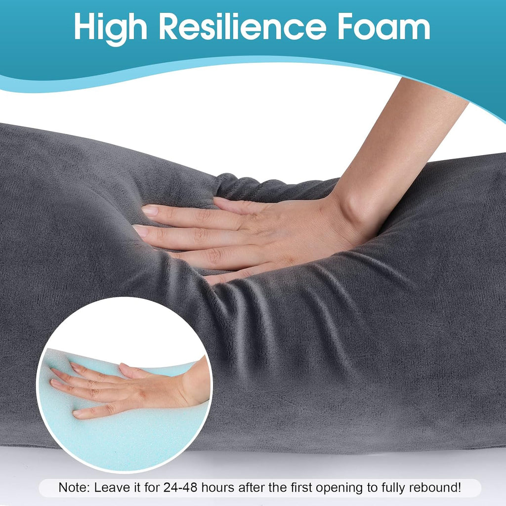 SereneCloud Memory Foam Body Pillow for Bed, Long & Big Full Body Pillows for Adults, Multifunctional Bolster Pillows with Removable &…