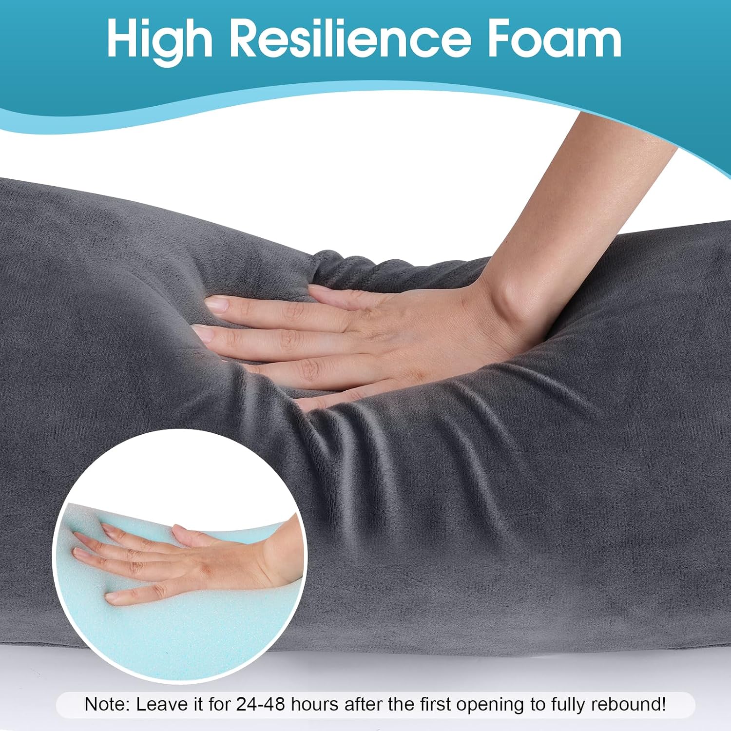 SereneCloud Memory Foam Body Pillow for Bed, Long & Big Full Body Pillows for Adults, Multifunctional Bolster Pillows with Removable &…