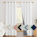 NICETOWN 100% Absolutely Blackout Linen Curtains with Thermal Insulated Liner, Greyish White, 52" Wide, 90" Length Energy Saving Curtains…