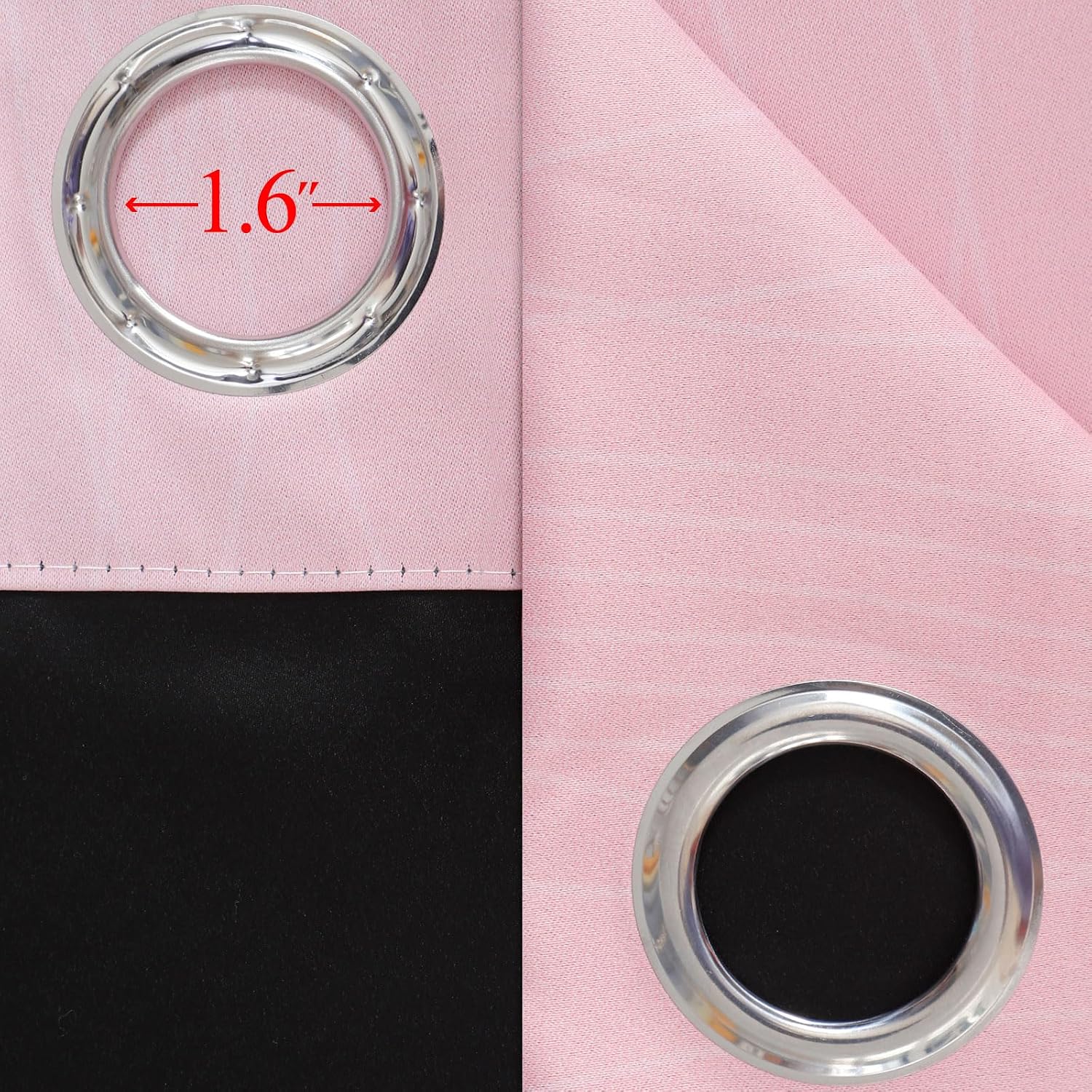Estelartextiler Estelar Textiler Grey and Pink Ombre Short Blackout Curtains 36 Inch Long, Thermal Insulated Grommet Small Half Window Drap…