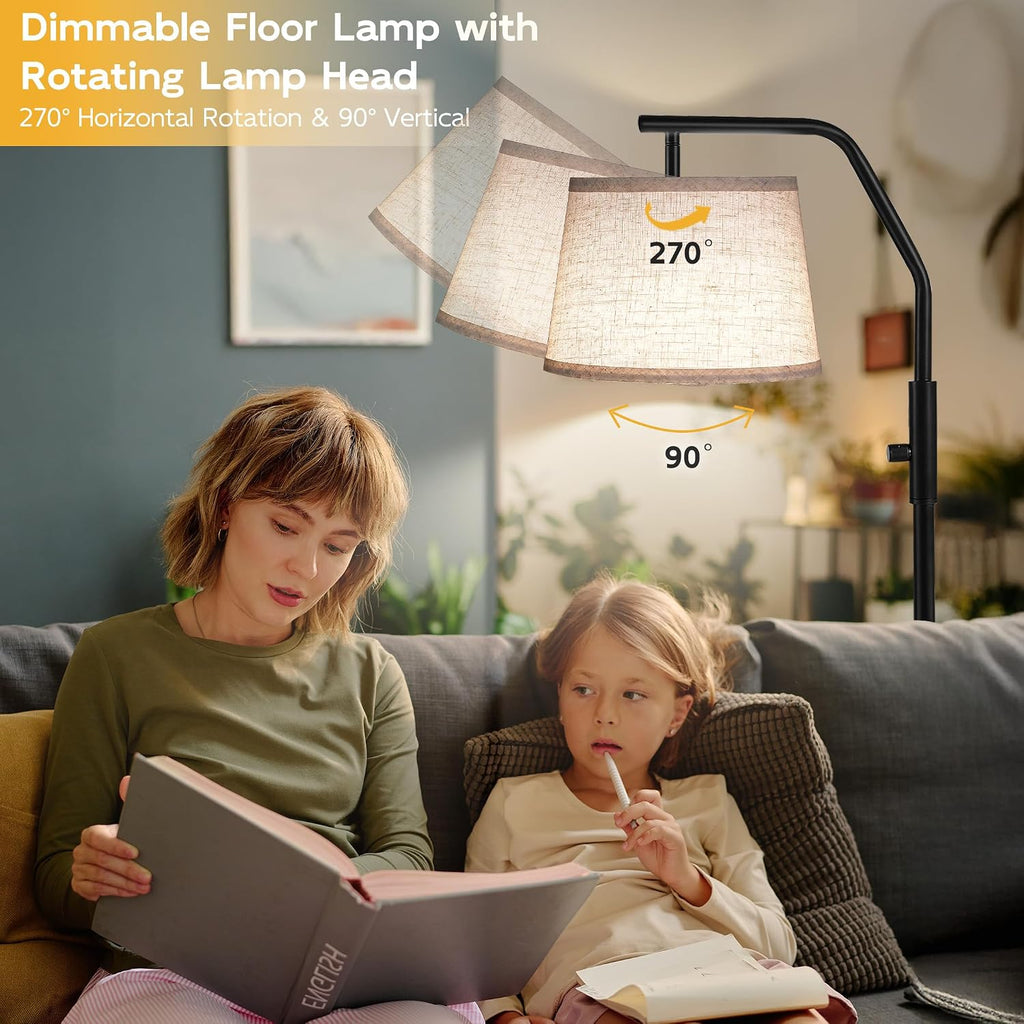 SUNMORY Floor Lamps for Living Room, 9W Bulb Included, Tall Lamp for Bedroom with Adjustable Head, Modern Standing Lamp, 0-100% Dimmable…