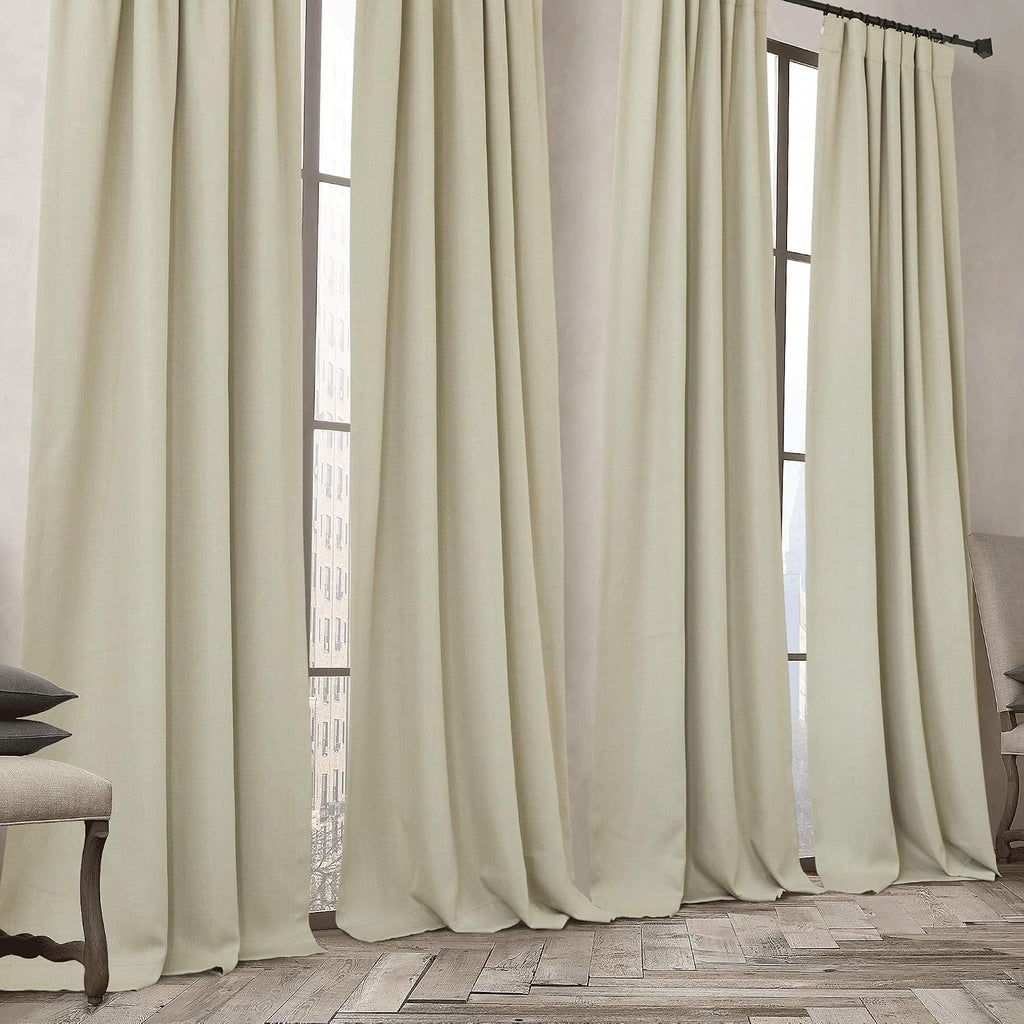 Nicetown Room Darkening Bedroom Curtains 84 inches Long, Pinch Pleated Curtains Faux Linen Blend Light Blocking Noise Canceling Thermal Dra…