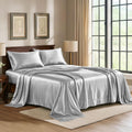 PureBedding Pure Bedding Satin Sheets Twin [3-Piece, Grey] Hotel Luxury Silky Bed Sheets - Extra Soft 1800 Microfiber Sheet Set, Wrinkle, F…