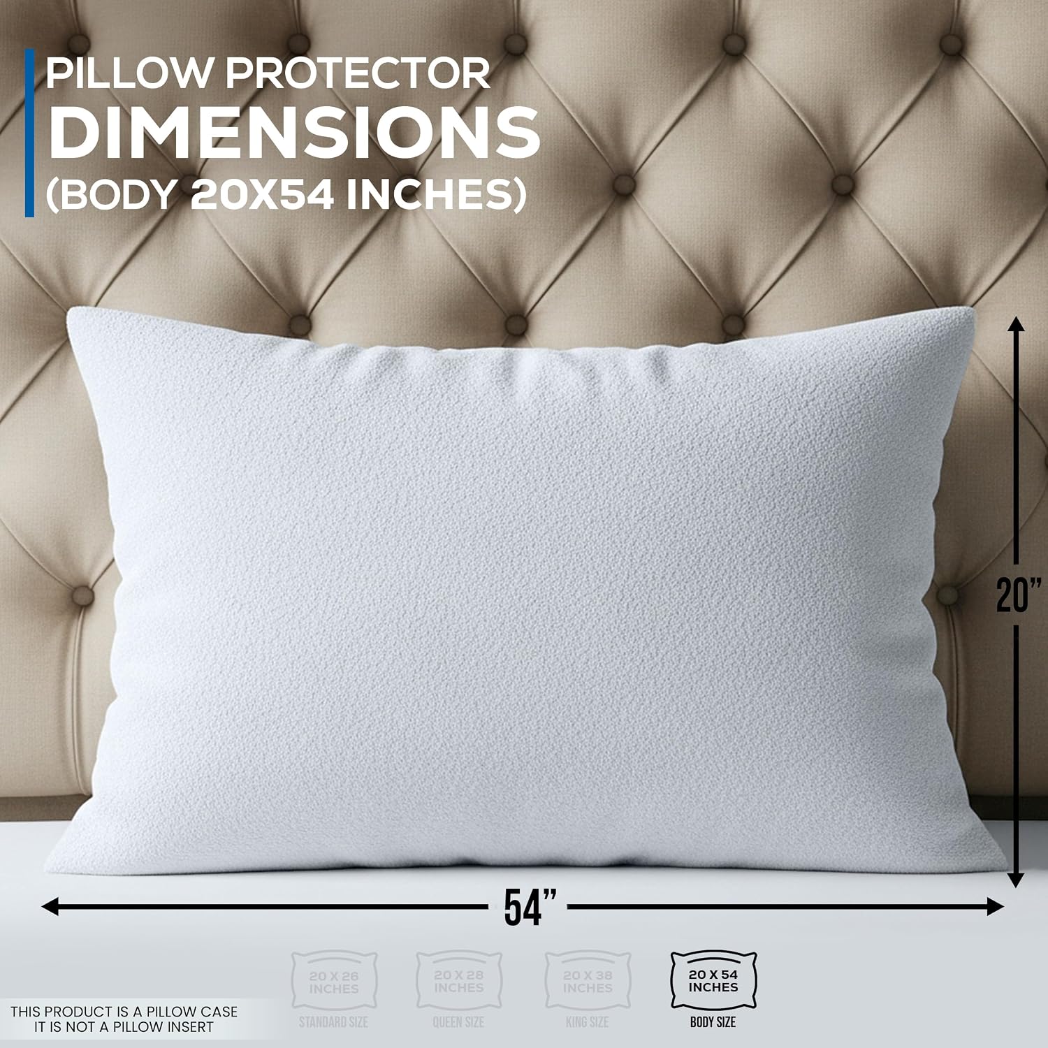 Utopiabedding Utopia Bedding Set of 2 Waterproof Pillow Protectors with Zipper Body Size, Terry Pillow Covers, Bed Bug and Dust Mite Proof…