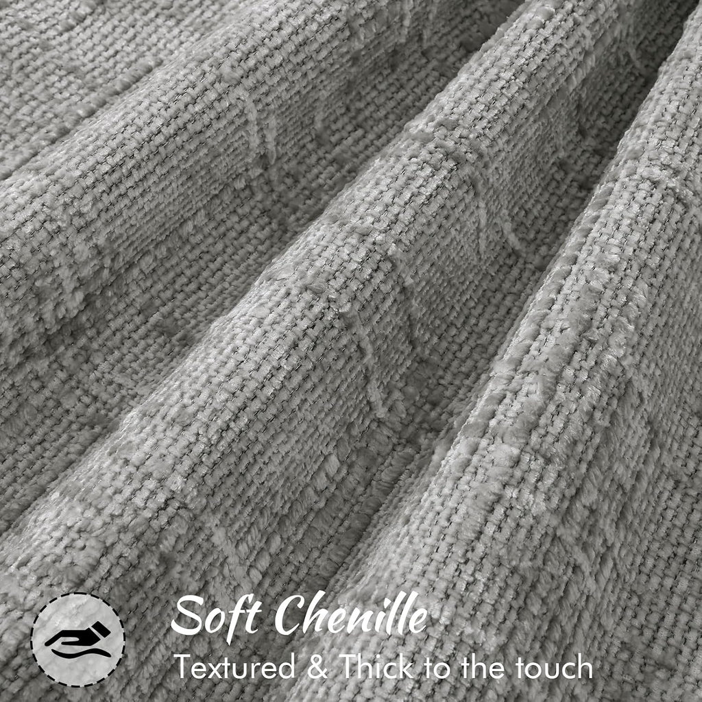 decorUhome Chenille Throw Pillow Covers 12x20 Set of 2, Soft Textured Slubby Modern Decorative Pillow Covers with Elegant Design for Couch,…