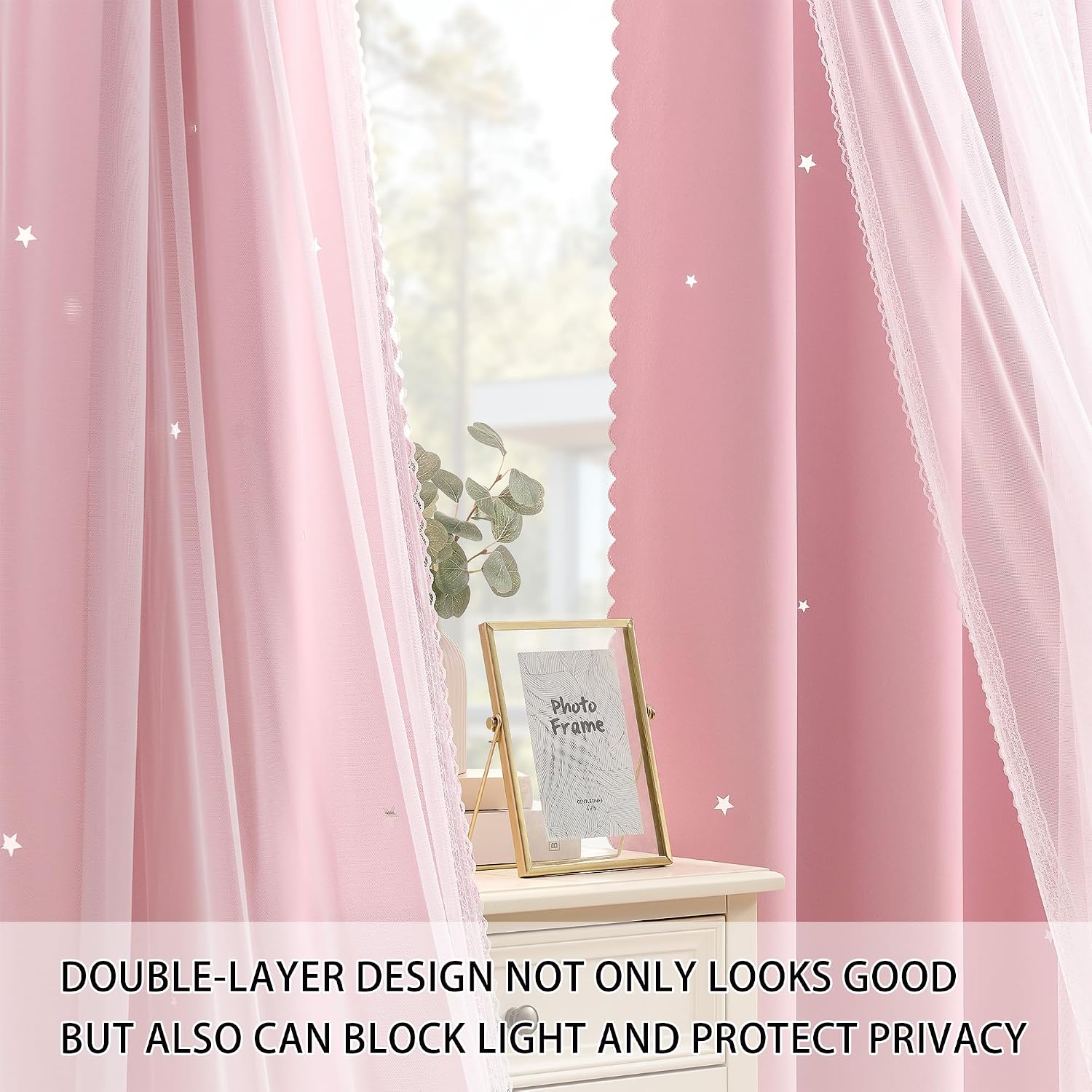 Addsomecolortolife XiDi Pink Curtains for Bedroom, Girls Room Blackout Curtains, Kids Room Darkening Curtains, Light Pink Decor, 1 Panel Li…