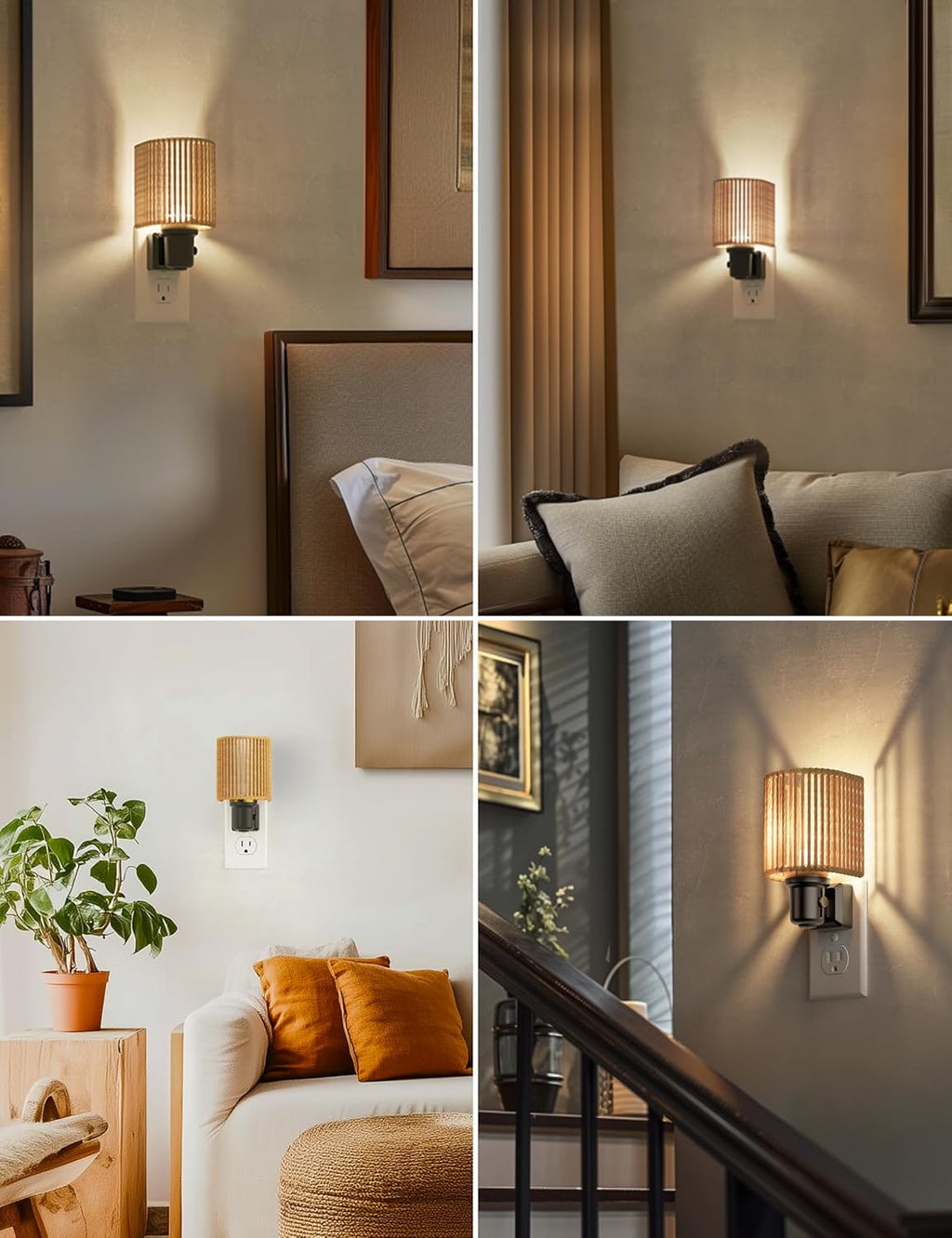 L LOHAS LED Night Lights Plug into Wall, Plug in Night Light, Bohemian Nightlight Dimmable with Light Sensor, 3000K, Boho Nightlights…