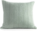 Cocoploceus 1pc Sage Green Pillow Cover 18x18 Boho Throw Pillow Covers Decorative Pillow Shams Stone Washed Cotton Pillowcase for Couch Sof…