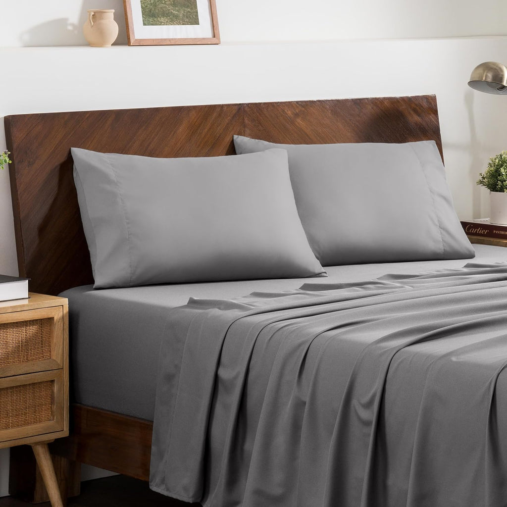 BareHome Bare Home Microfiber Pillow Cases - Queen Size Set of 2 - Cooling Pillowcases - Double Brushed - easy maintenance - Envelope…