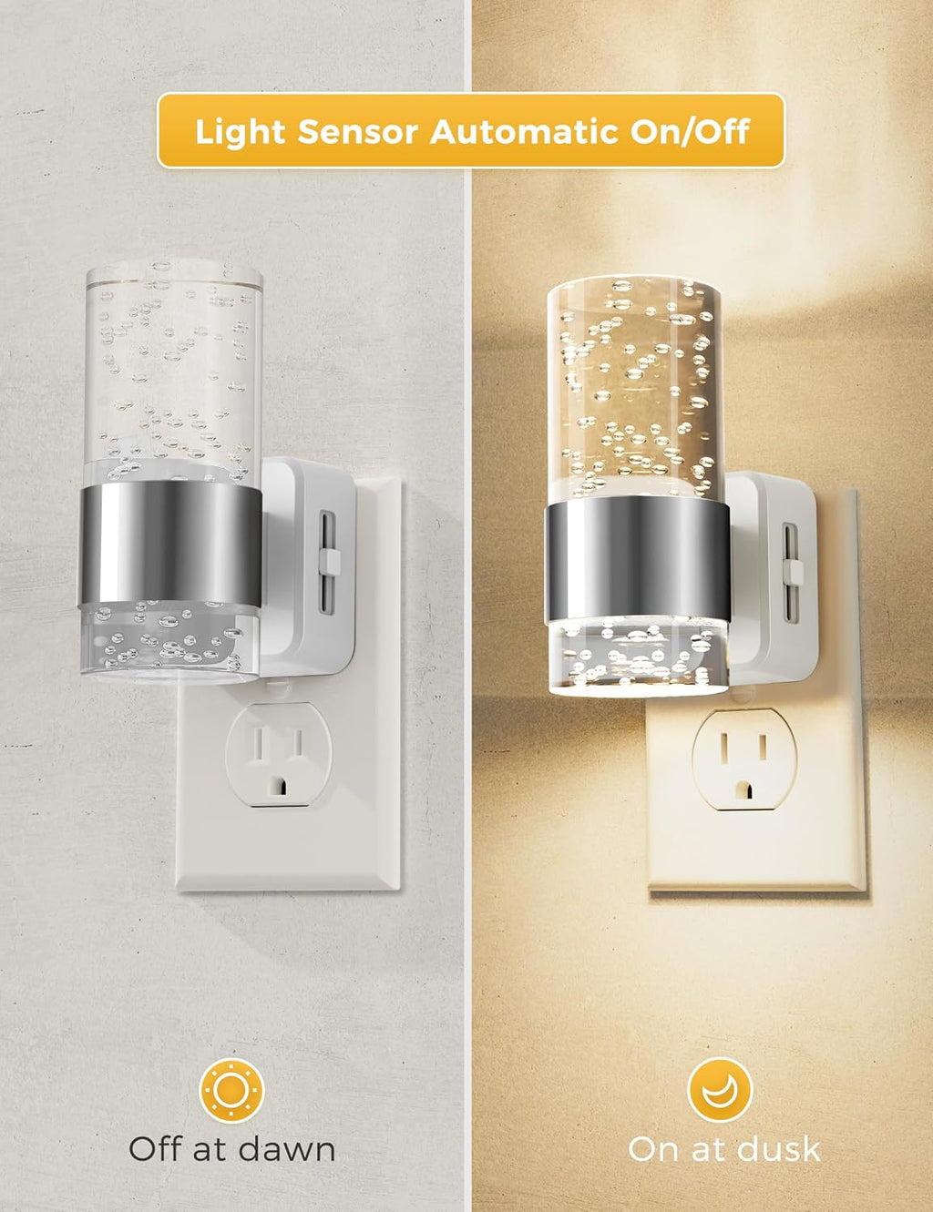 L LOHAS LED Night Light, Dimmable Night Lights Plug into Wall, Acrylic Nightlights with 0-100 LM Adjustable Brightness, 3000K Plug in…