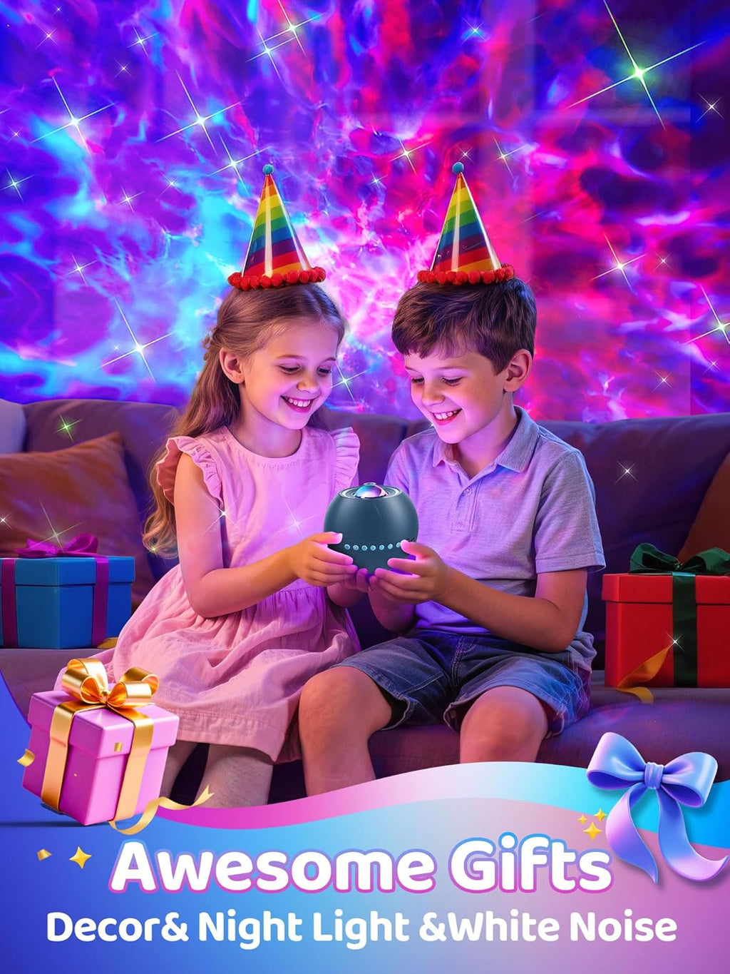 Galaxy Projector for Bedroom Star Projector for Bedroom,15-Color 15 White Noise Sound Machine for Sleep Galaxy Light Projector for…