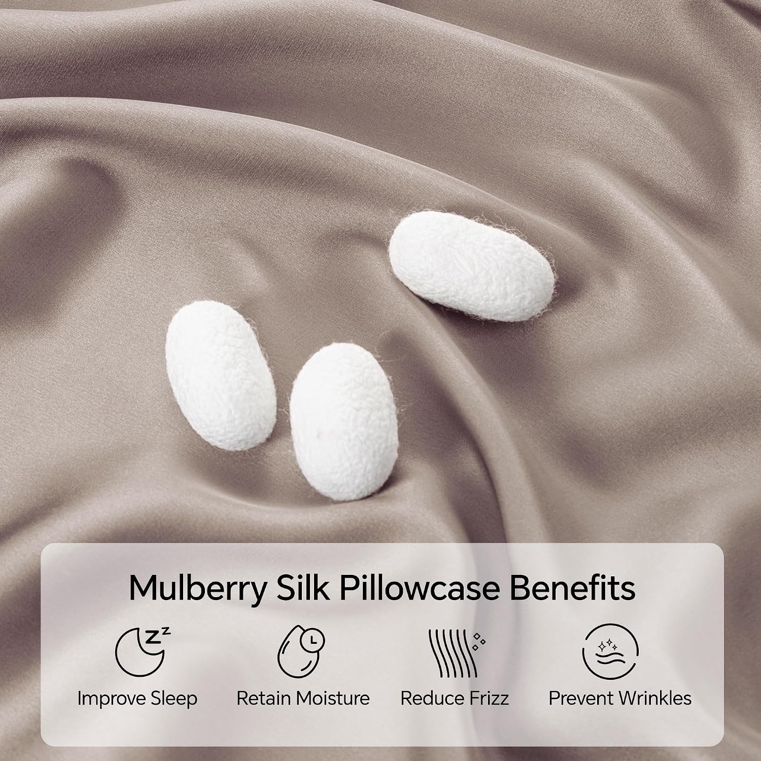 Infiixso Mulberry Silk Pillowcase for Hair and Skin, Silk Pillow Cases Standard Size with Hidden Zipper 20x26 Inches, Ultra Smooth and Soft…
