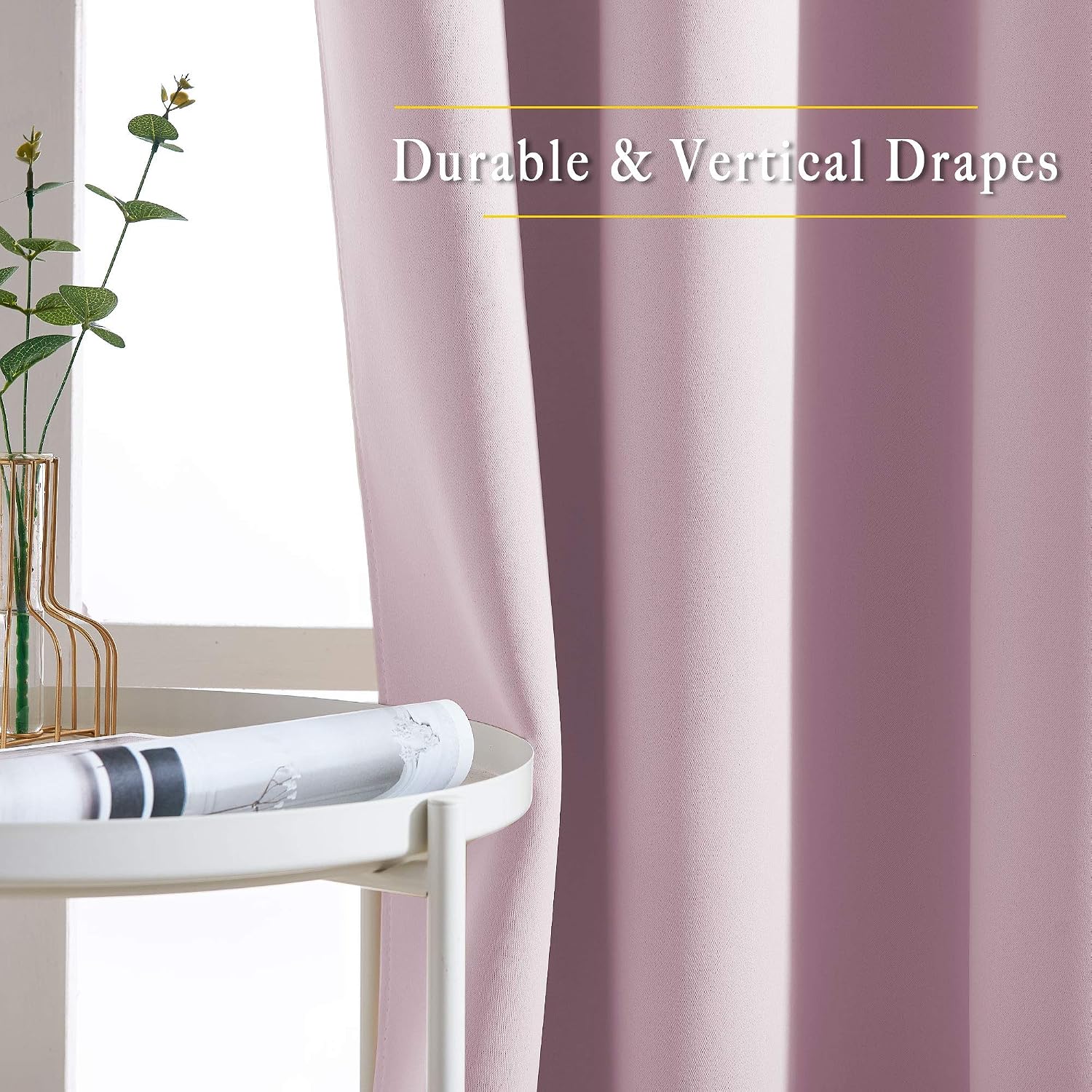 Nicetown Blackout Curtains for Girls Room - Thermal Insulated Solid Grommet Room Darkening Curtains/Panels/Drapes for Bedroom/Patio (Lavend…