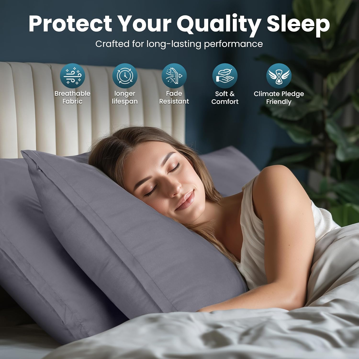Utopiabedding Utopia Bedding King Pillow Protectors - Pack of 2 - Zipper Closure - Soft Brushed Microfiber Fabric - Shrinkage and Fade Resi…