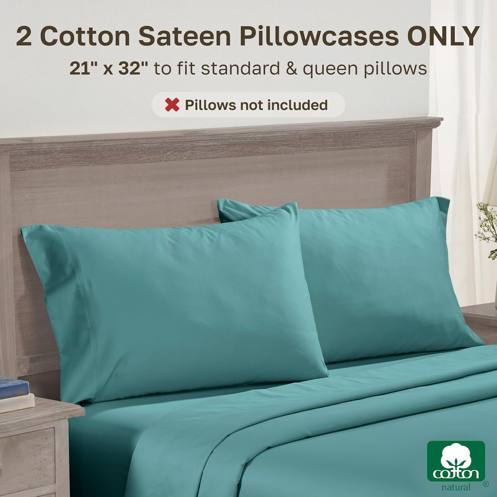 CaliforniaDesignDen California Design Den Queen/Standard Pillow Cases Set of 2 - 600 Thread Count, Soft 100% Cotton Queen Size Pillow Case,…