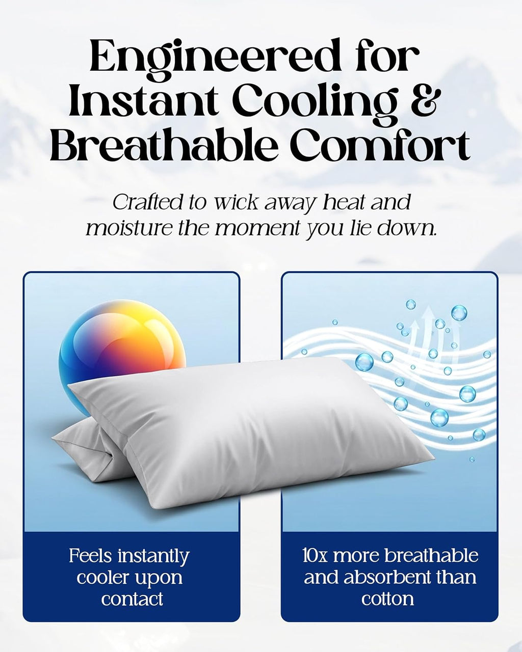 SLEEPHORIA Cooling Pillow Cases - BreezeWeave Queen Size Set of 2 Pillowcases for Hot Sleepers & Cool, Deep Rest - Cloud Soft, Silky…