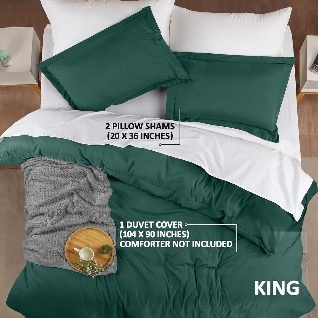Utopia Bedding Duvet Cover King Size - 3 Piece with Zipper Closure - 1 Comforter Cover 104X90 Inches & 2 Pillow Shams 20X36 Inches…