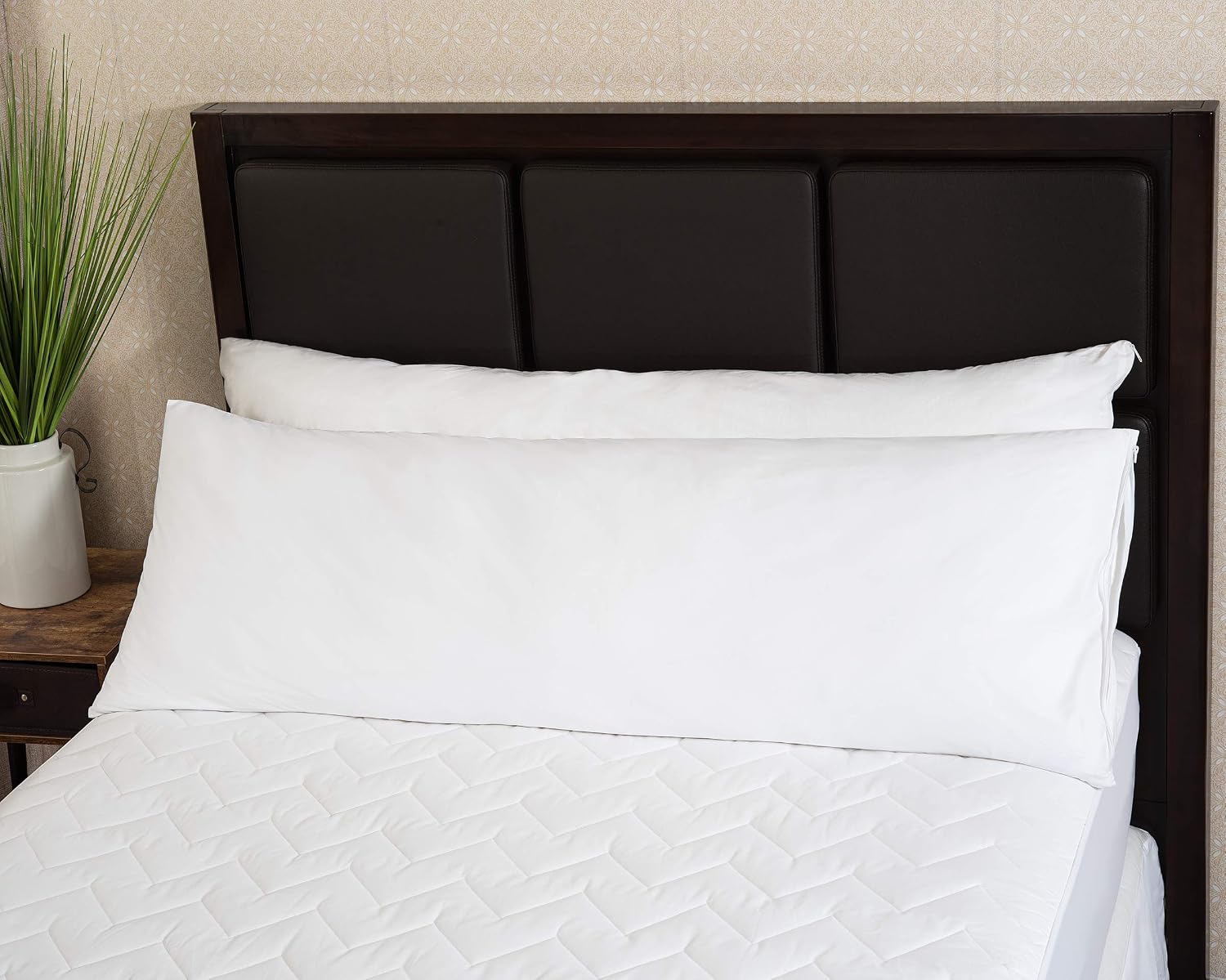 Micropuff Body Size (20 X 55) Pillow Protectors with Zipper - 2 Pack - Soft and Breathable Hypoallergenic Pillow Cover. Pillowcase…