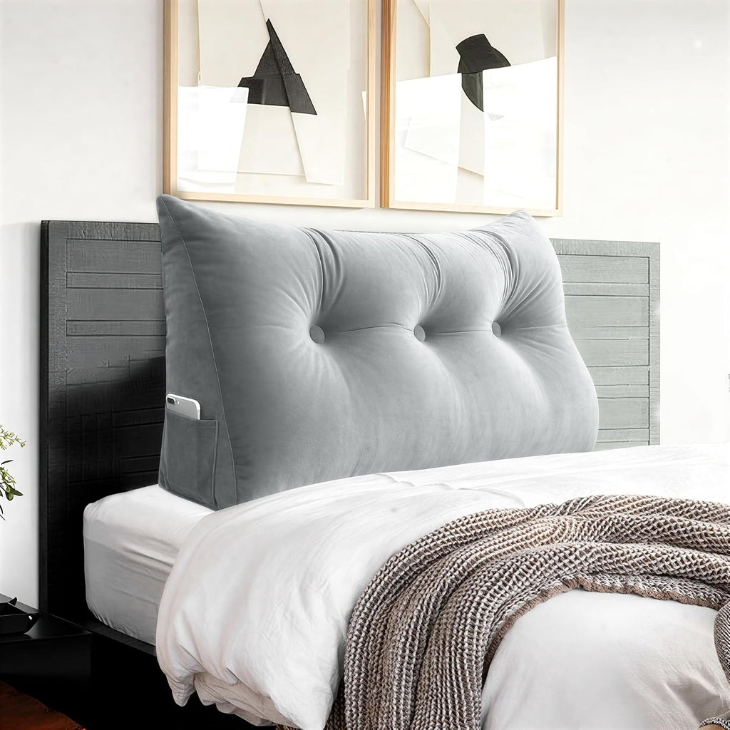 Headboard Pillow Twin for Dorm - Bed Wedge Headboard Reading Pillow for Sitting in Bed, Shredded Foam Positioning Support Backrest Pillow…
