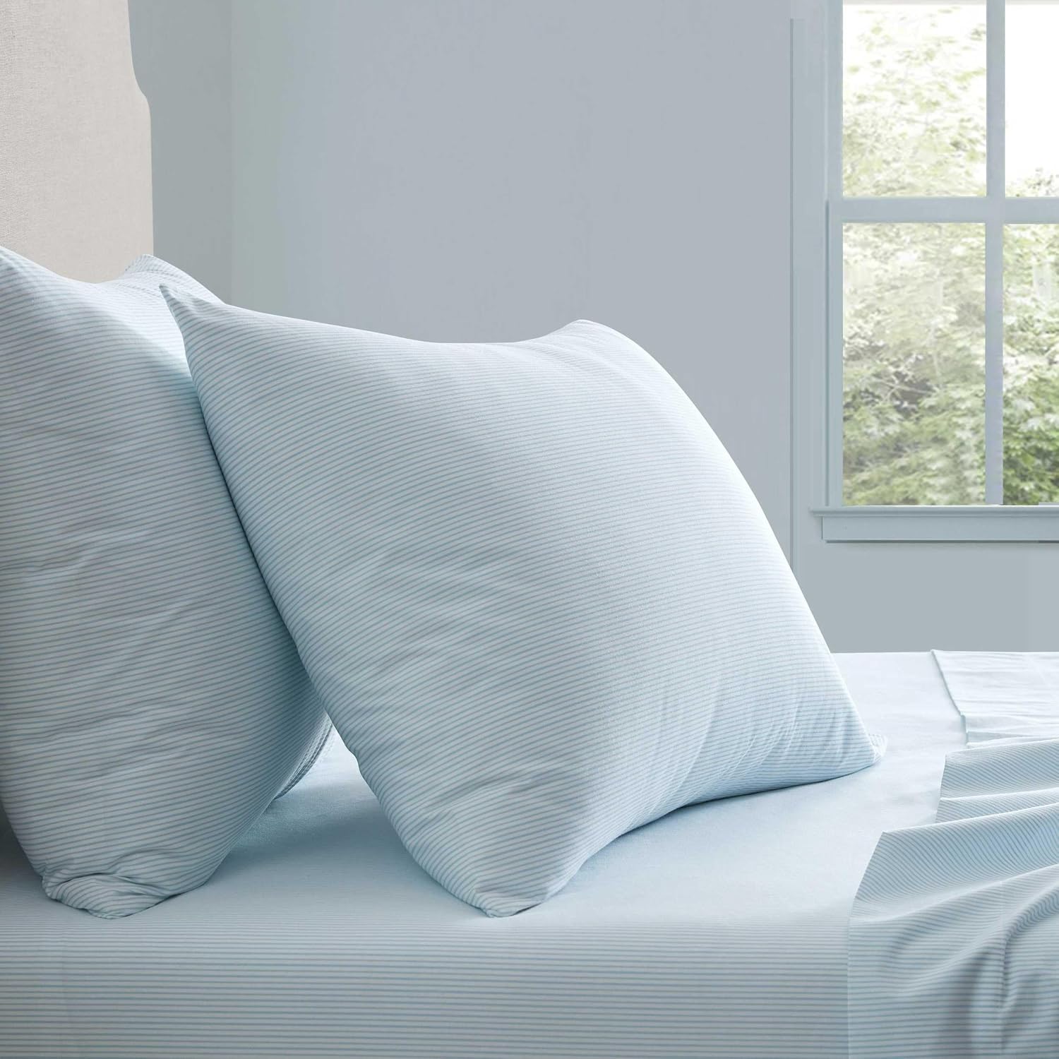 MarthaStewart Martha Stewart - Queen Size Sheets Set, Crisp & Tailored Cooling Sheets w/a Naturally Smooth Cotton Percale Lightweight Feel…