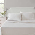 MarthaStewart Martha Stewart - Queen Size Sheets Set, Crisp & Tailored Cooling Sheets w/a Naturally Smooth Cotton Percale Lightweight Feel…