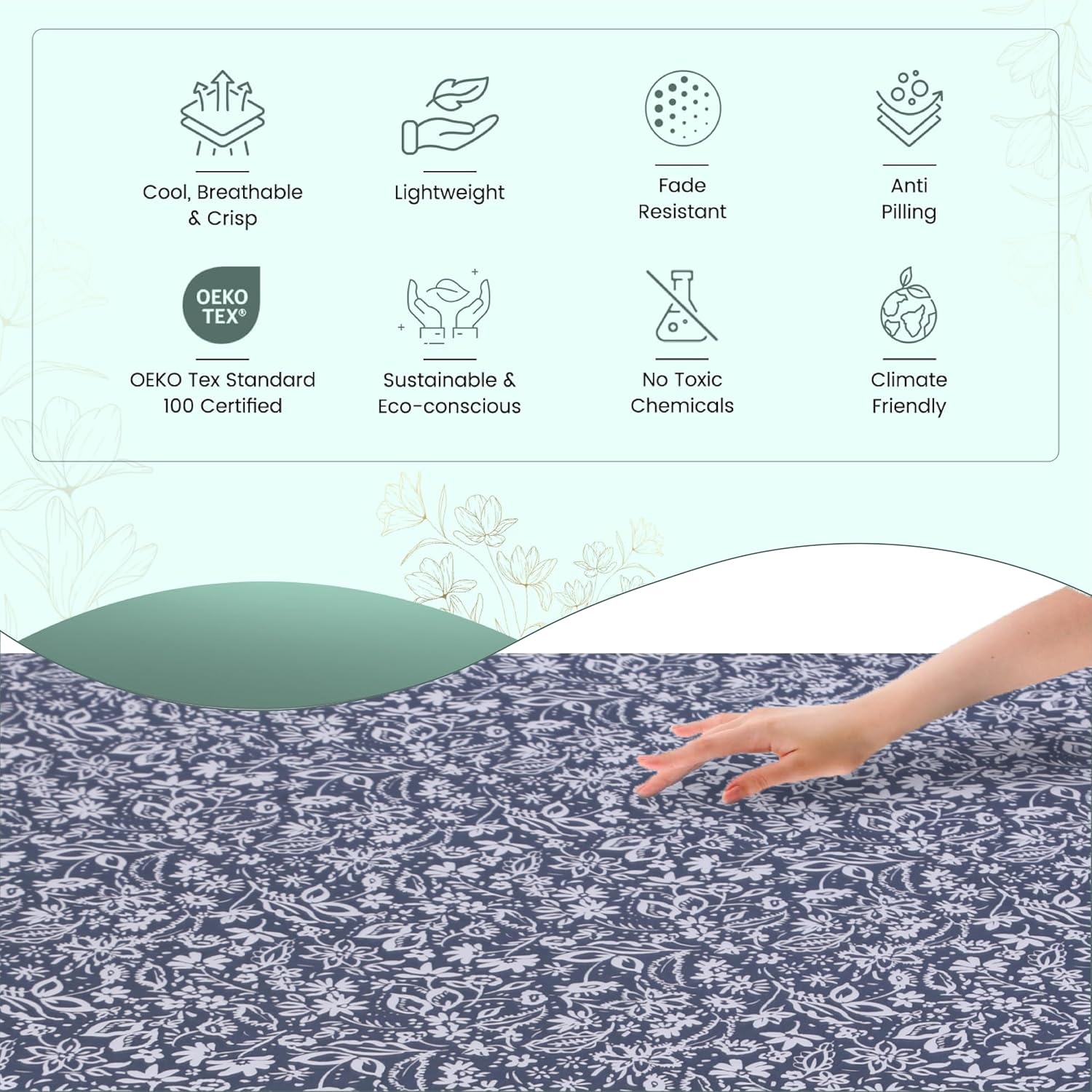 Featherstitchnewyork Feather & Stitch Softest 100% Cotton Sheets, 300 Thread Count Percale Weave Bedding, 16" Deep Pocket, Cooling Sheets,…
