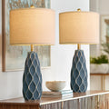 27.5" Ceramic Table Lamps for Living Room Bedroom Lamps Set of 2 Modern Boho Bedside Lamps Night Stands Farmhouse Vintage Large…