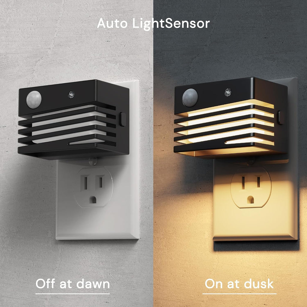 L LOHAS LED Motion Sensor Night Lights, [2 Pack] Dimmable Night Light Plug into Wall with Dusk-to-Dawn Sensor, Adjustable Brightness…