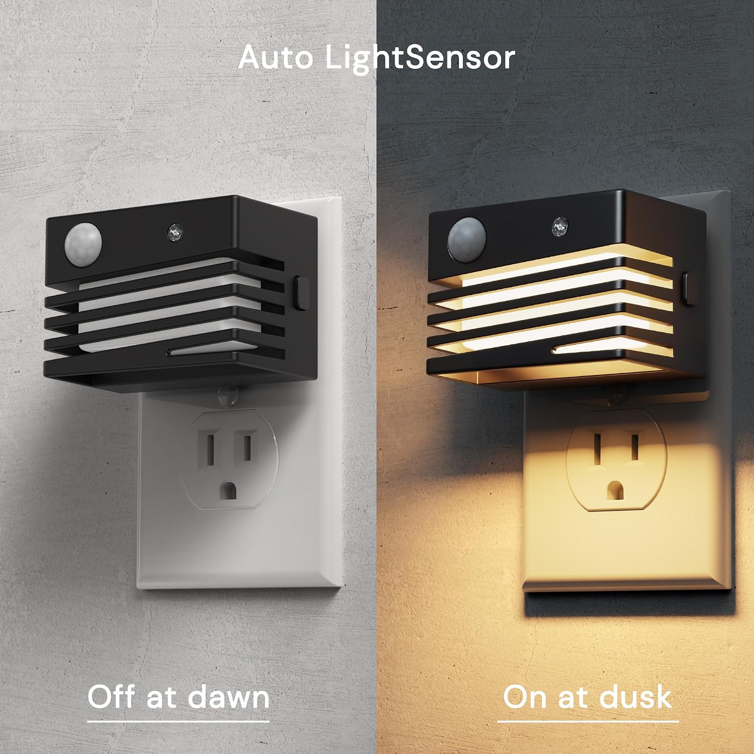 L LOHAS LED Motion Sensor Night Lights, [2 Pack] Dimmable Night Light Plug into Wall with Dusk-to-Dawn Sensor, Adjustable Brightness…