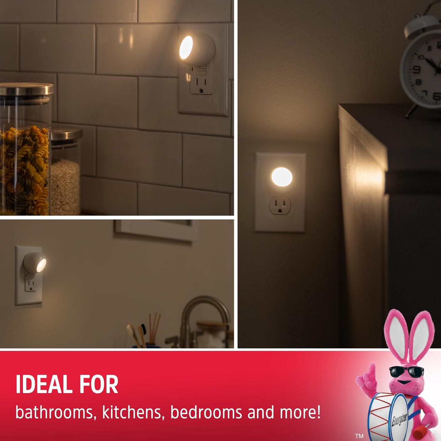 Energizer LED Rotating Night Lights Plug Into Wall Dusk to Dawn Sensor Home Decor Apartment Essentials Ambient Lighting Nightlight 40293…