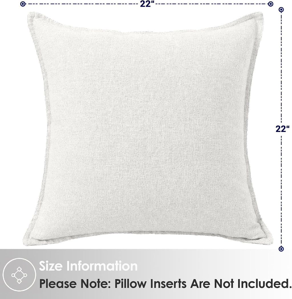 Symplora Cotton Linen Throw Pillow Covers Set of 2, Breathable Non Pilling Decorative Pillow Covers, Machine Washable Cushion Case for…