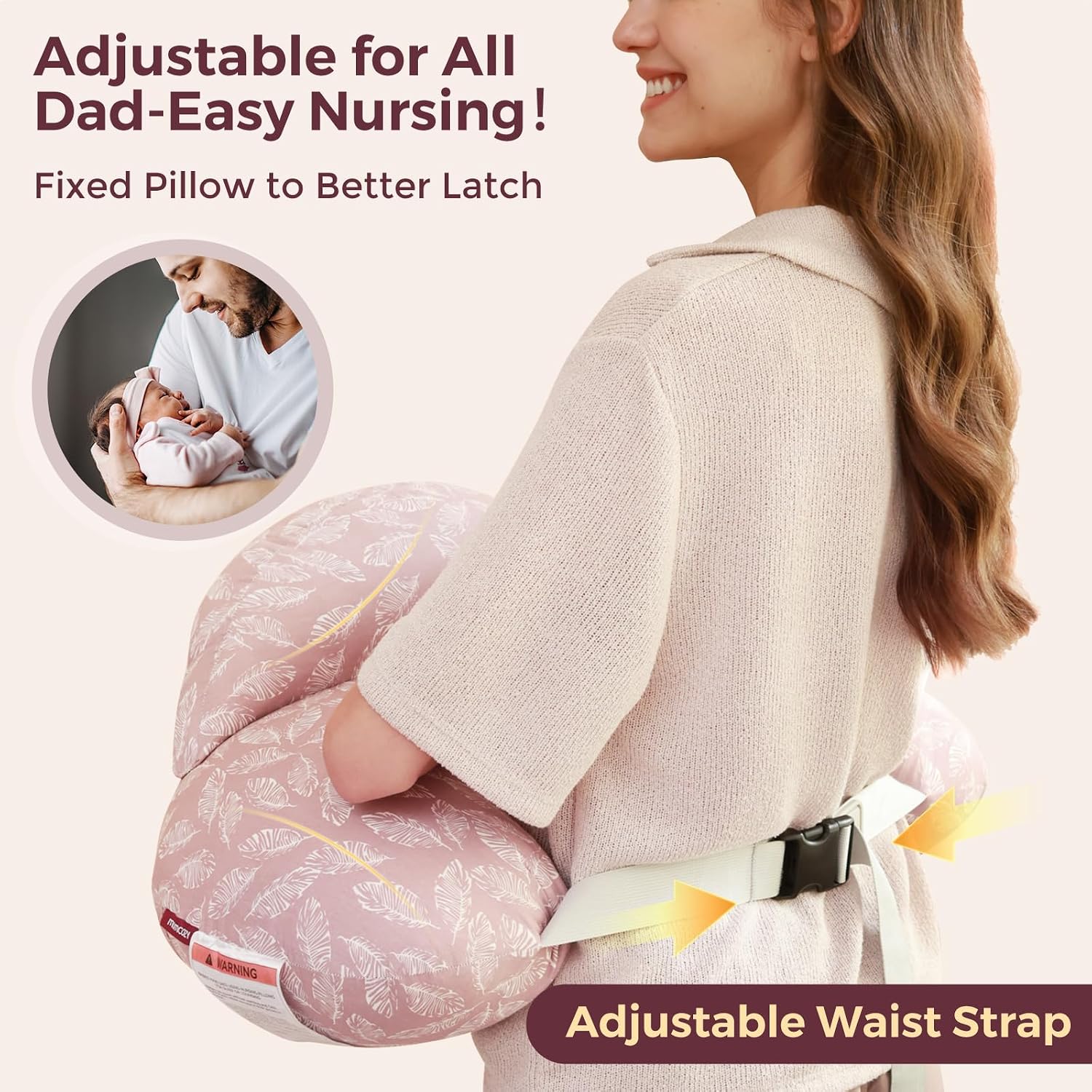 Momcozy Original Nursing Pillow for Breastfeeding-Innovative Safety Guard - Wider Feeding Pillows for More Support for Mom & Baby- Easier…