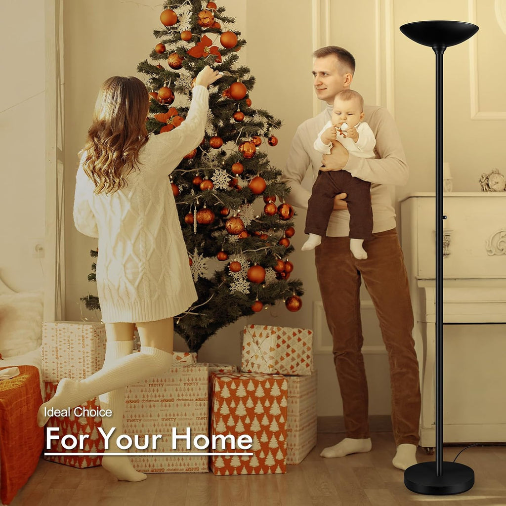 Home 30W Torchiere Floor Lamp - 3600LM Super Bright LED Floor Lamp, 71 Inch Stepless Dimmable Standing Lamp with 3000K Lighting, Rotary Swi…