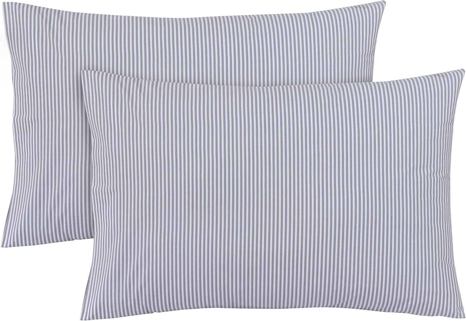 FEATHER & STITCH NEW YORK 100% Cotton 2 Piece King Pillow Cases, 300TC Ultra-Soft Pillowcases with Envelope Closure, Wrinkle- Fade- Stain…