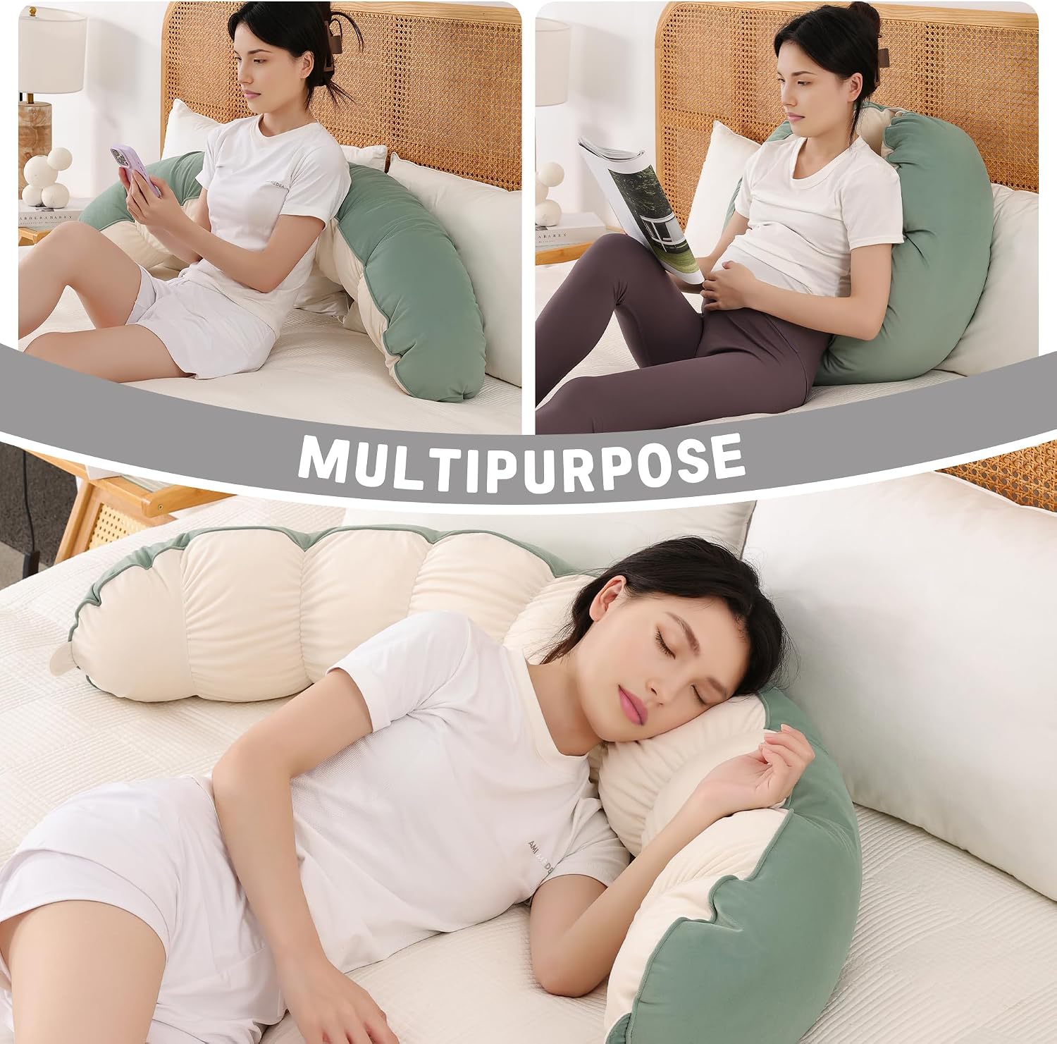 Peallow(Pat. Pend) – Long Round Body Pillow for Adults, Bolster Pillow for Sleeping, Soft and Supportive Pillow for Sleeping & Lumbar…
