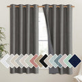 NICETOWN Grizzle Gray Vintage Linen 100% Blackout Curtains for Living Room, Thermal Insulated Curtains 63" Long, Noise Reducing Window…
