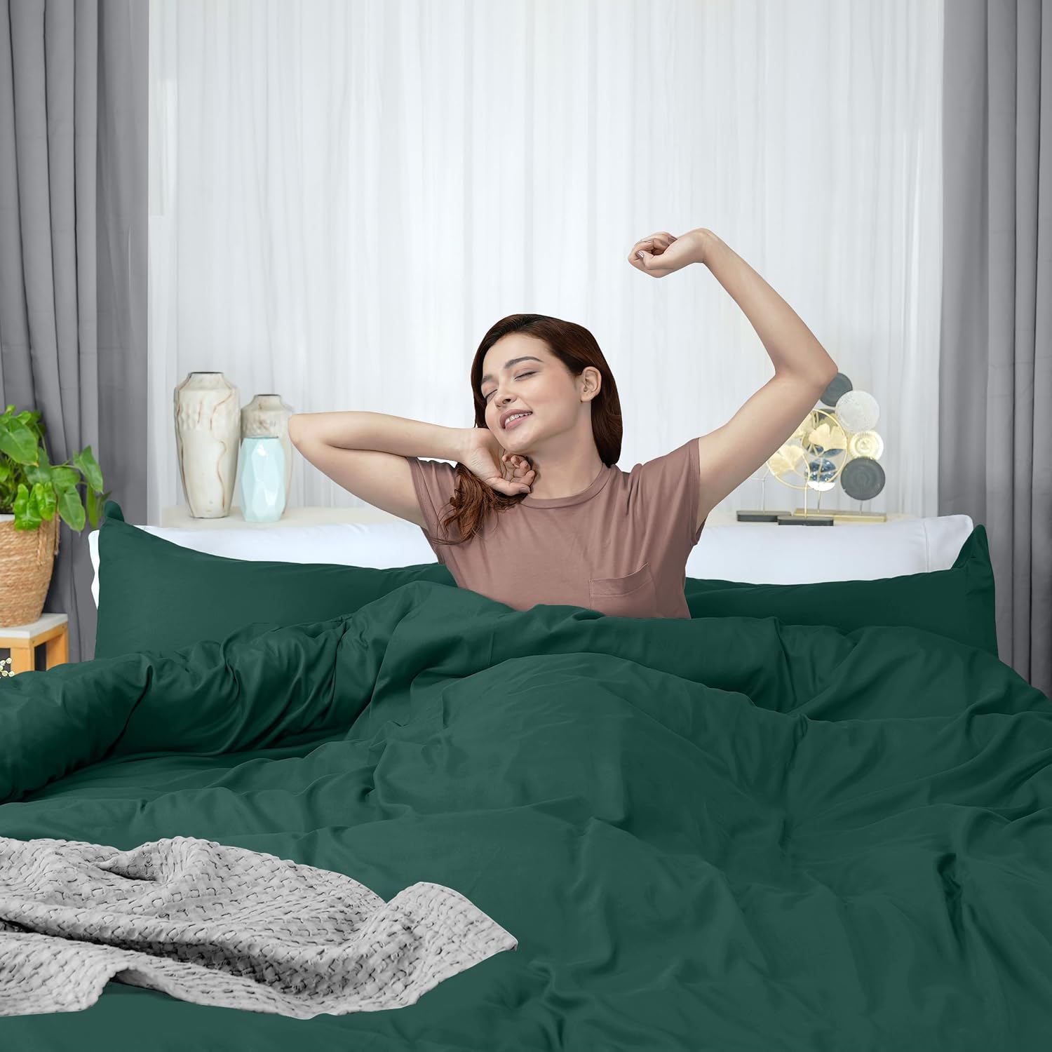 Utopia Bedding Duvet Cover Queen Size - 3 Piece with Zipper Closure - 1 Comforter Cover 90X90 Inches & 2 Pillow Shams 20X26 Inches…
