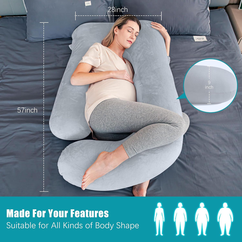 Cute Castle Pregnancy Pillows, Soft U-Shape Maternity Pillow with Removable Cover - Full Body Pillows for Adults Sleeping - Pregnancy…